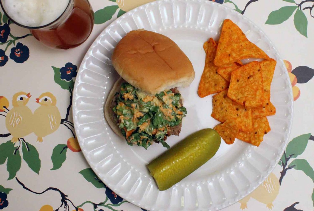 Turkey Burgers With Creamy Romaine Slaw