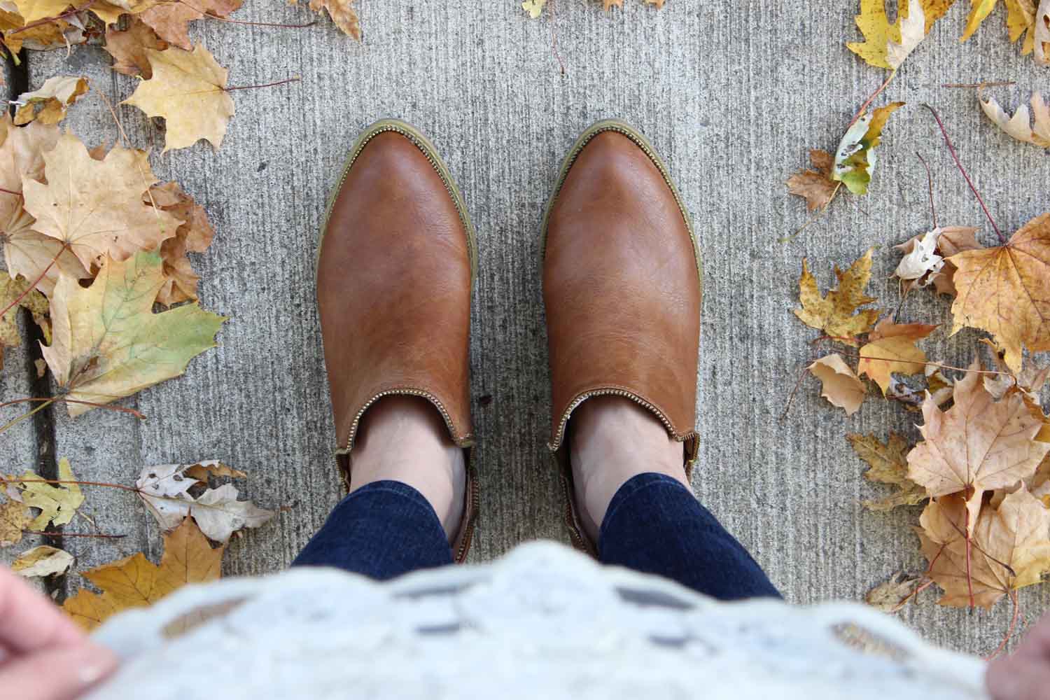 Fall Booties and Leaves